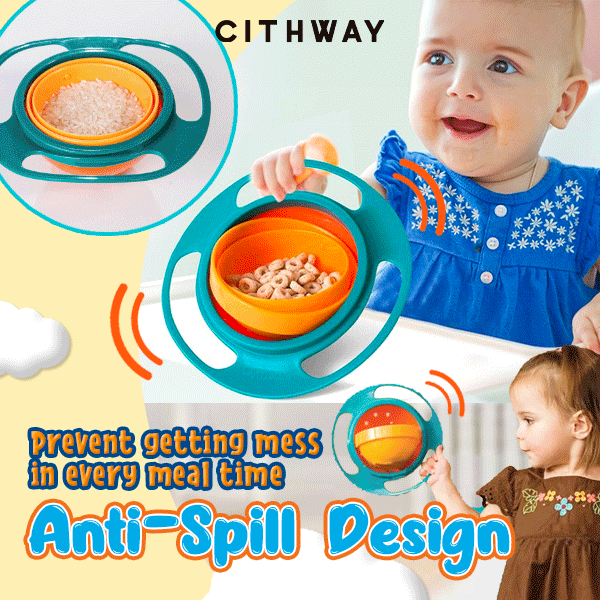Spill Resistant 540° Rotations Baby Bowl